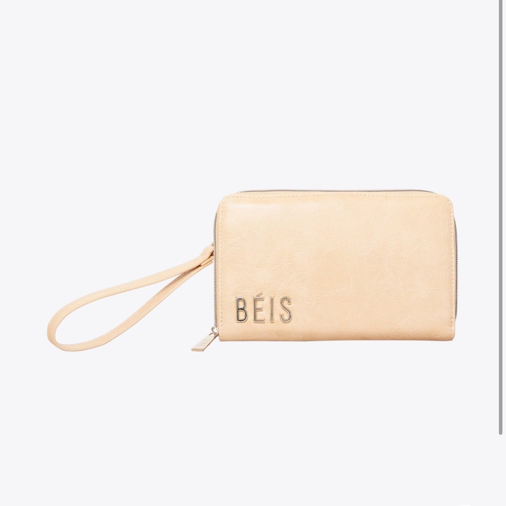 Tan Wristlet Clutch